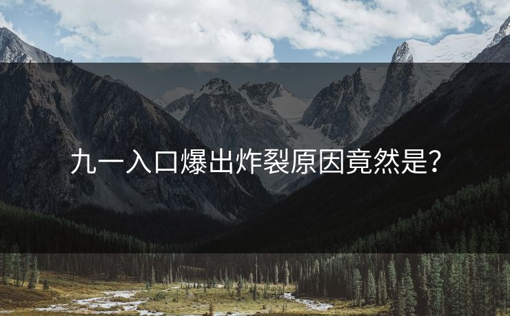 九一入口爆出炸裂原因竟然是？