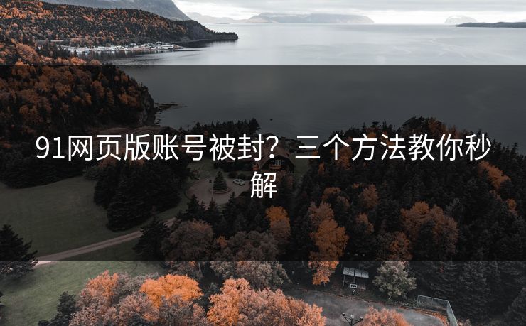 91网页版账号被封？三个方法教你秒解