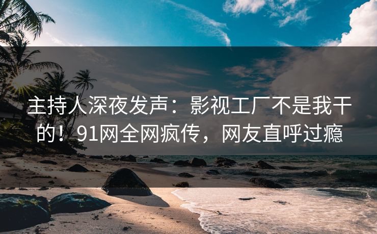 主持人深夜发声：影视工厂不是我干的！91网全网疯传，网友直呼过瘾