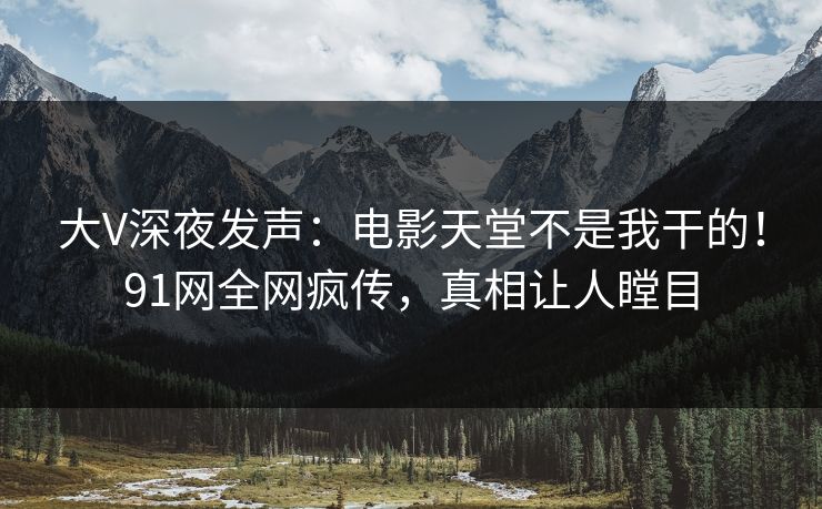 大V深夜发声：电影天堂不是我干的！91网全网疯传，真相让人瞠目