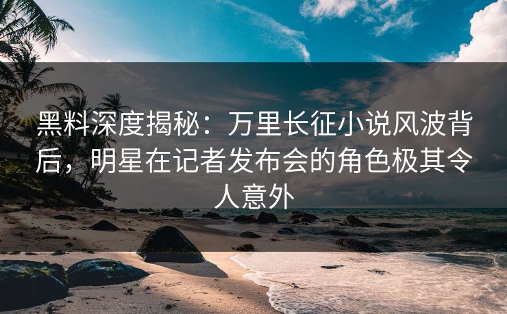 黑料深度揭秘：万里长征小说风波背后，明星在记者发布会的角色极其令人意外
